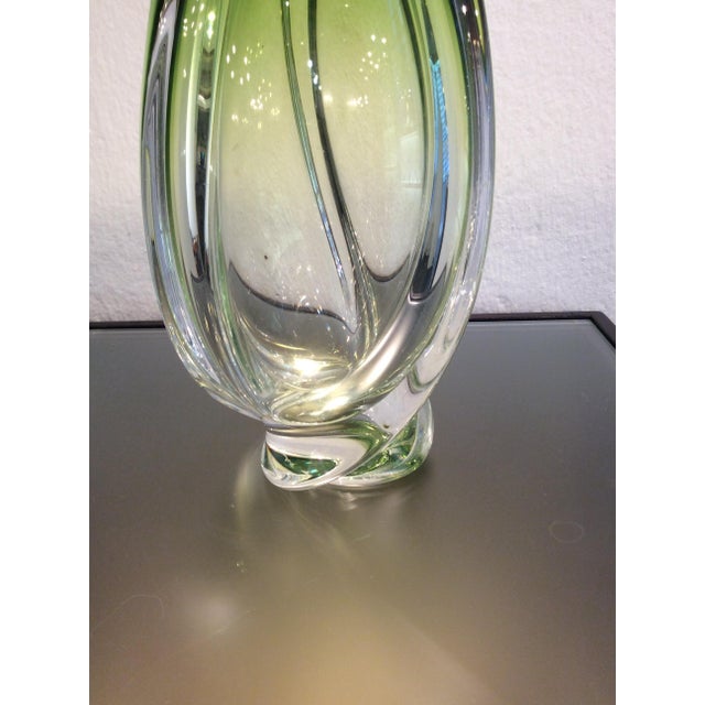 Vase in Transparent Green Crystal from Val Saint Lambert, 1950s For Sale - Image 4 of 8