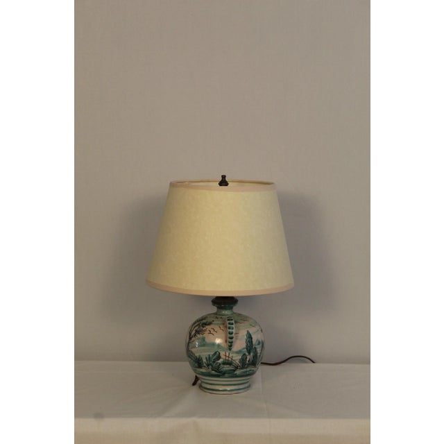 Asparagus Early 20th Century Qing Dynasty Table Lamp For Sale - Image 8 of 12