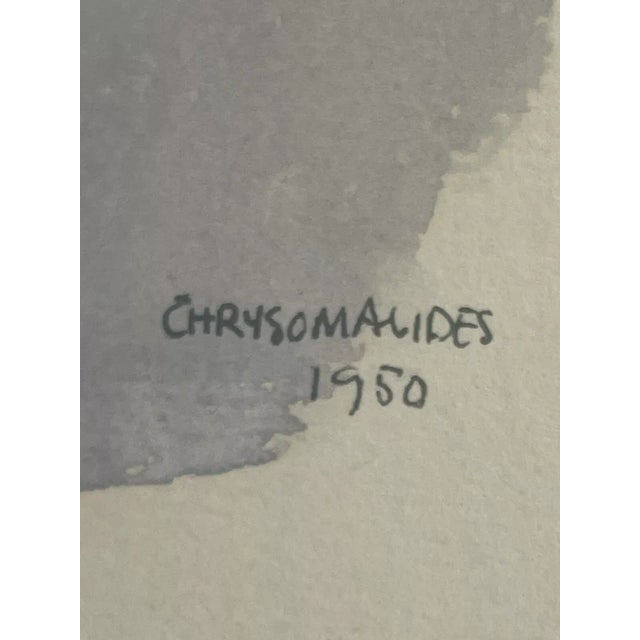 1950 Parisian Arch Painting Mid Century Watercolor Gouache Signed, Framed For Sale - Image 4 of 6