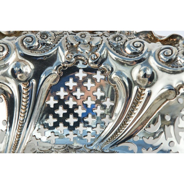 Antique Victorian Silver Bon Bon Bowl, 1894 For Sale - Image 3 of 9
