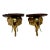 Mid 20th Century Pair Hollywood Regency Style Elephant Head Motif Brass Wall Brackets For Sale