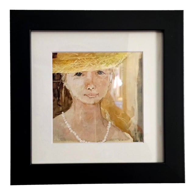 Girl With Pearls Is a Print of an Original Painting by Mary Kaiser For Sale