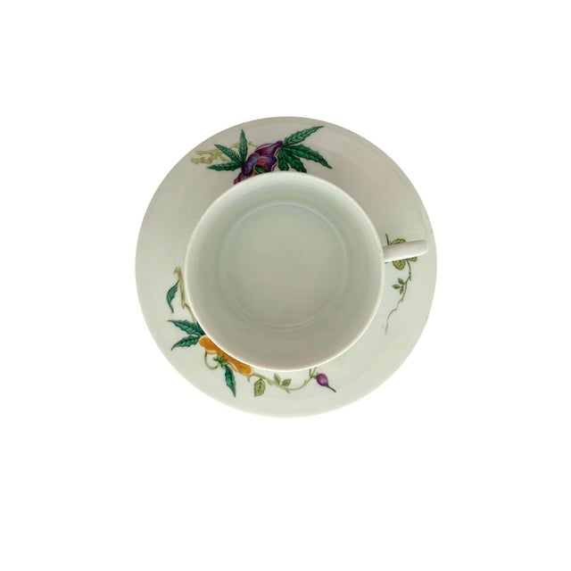 Late 20th Century Late 20th Century Limoges Tea Set 4 Cup and Saucer Porcelain Floral Design French Collectibles - 8 pcs For Sale - Image 5 of 6