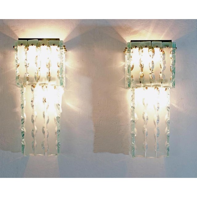 Mid-Century Modern Murano Wall Sconces from Mazzega, Italy, 1960s, Set of 2 For Sale - Image 3 of 16