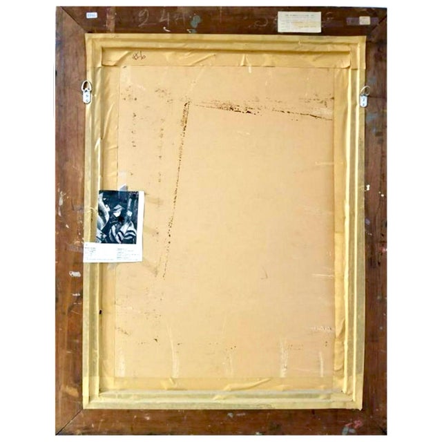 Black Abram Tromka, Rare Large Judaica Oil Painting Jewish 2 Rabbis Painting Abram Tromka WPA Artist, c.1930's-1950's For Sale - Image 8 of 16