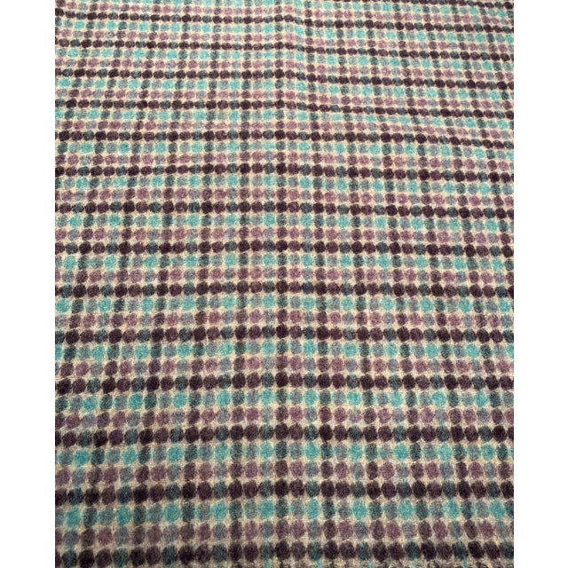 2020s Merino Wool Throw With a Plaid Pattern Comprised of Polka Dots of Various Shades of Blues & Purples - Made in England For Sale - Image 5 of 9