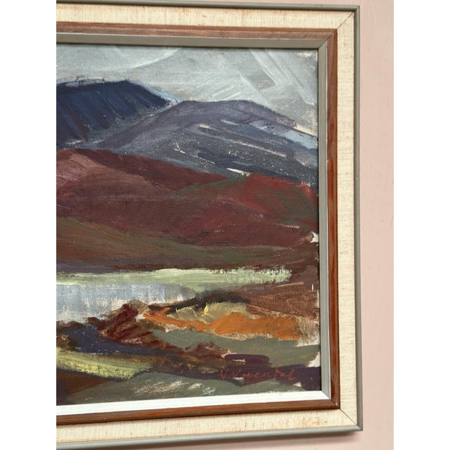 Mountains and Water, 1950s, Oil on Canvas, Framed For Sale - Image 10 of 18
