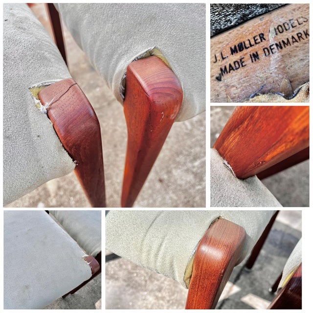 Danish Mid Century Modern Dining Chairs | Set of Five Including Two Armchairs by Niels Otto Møller For Sale - Image 17 of 17