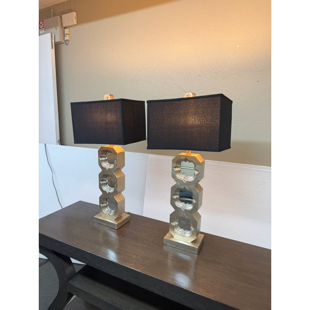Platinum Art of Knot Sonoda Table Lamps, Pair For Sale - Image 8 of 12