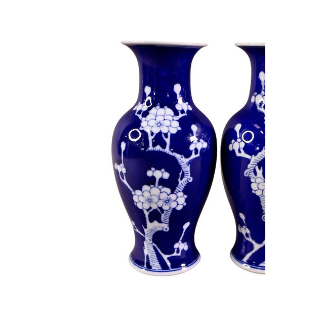 Pair Chinese Porcelain Cobalt Vases, Early 20th Century For Sale In Los Angeles - Image 6 of 8