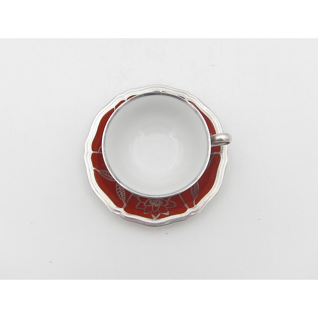 Ceramic Manfred Veyhl Silver Overlay Demitasse Porcelain Cup and Saucer For Sale - Image 7 of 10