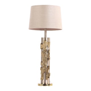 1970s Brutalist Metal Table Lamp by Laurel Lamp Company For Sale
