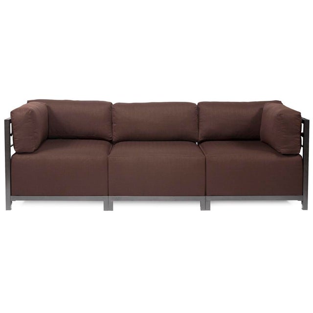 Modern Axis 4pc Sectional Sterling Chocolate Titanium Frame For Sale - Image 3 of 6