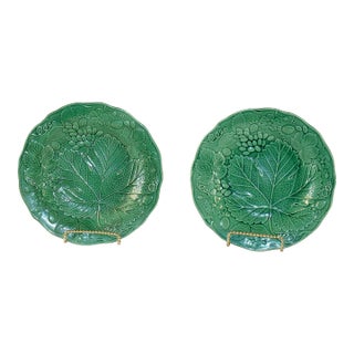 Pair of 19th Century English Majolica Plates For Sale