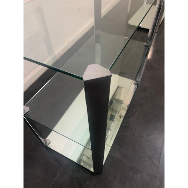 Silver Small Glass, Mirror & Steel Showcase from Cidue, 1970s For Sale - Image 8 of 15