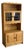Vintage Oak High Cabinet With Glass Door Hutch Display Storage Unit 1970s For Sale