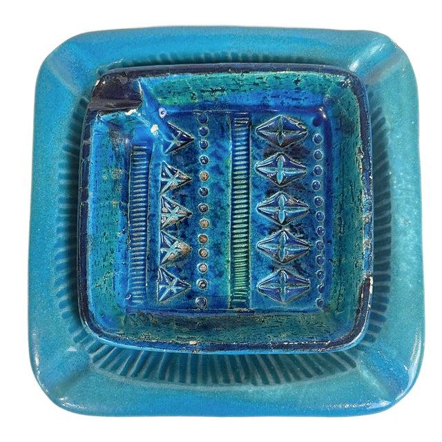 1960s Vintage Bitossi Rimini Blue Ceramic Ashtray by Aldo Londi, Italy For Sale - Image 5 of 8