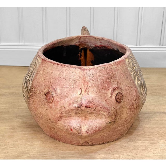 Vintage 22" Italian Terracotta Fish Planter For Sale - Image 4 of 9
