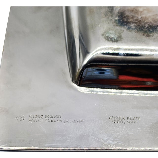 Square Silver-Plated Tray by Sami Wirkkala for Cleto Munari, Italy, 1980s For Sale - Image 6 of 8