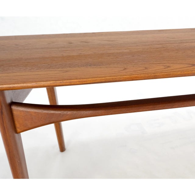 John Stuart Solid Teak Rolled Edges Danish Mid-Century Modern Coffee Table For Sale - Image 6 of 12