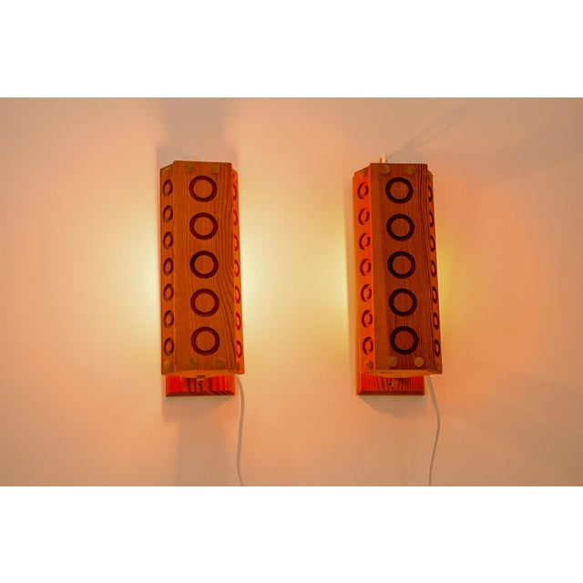 Mid-Century Modern Pine Wall Sconces from Vemdalia, Sweden, 1975, Set of 2 For Sale - Image 12 of 14