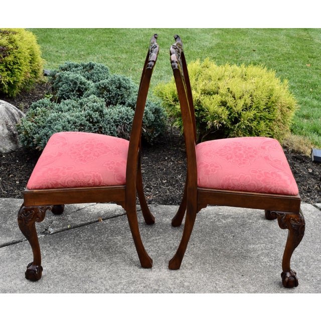 Henredon Chippendale Mahogany Dining Chairs Vintage Ball & Claw Set of 2 For Sale - Image 12 of 18