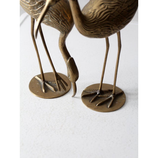 Mid Century Brass Heron Figurines Pair For Sale - Image 12 of 12