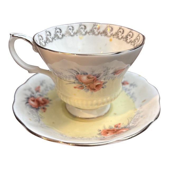 1960s Royal Albert Rose Marie Series Moonglow Teacup and Saucer For Sale