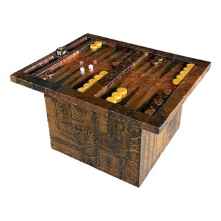 Paul Evans Copper Clad Backgammon Table Studio Made For Sale