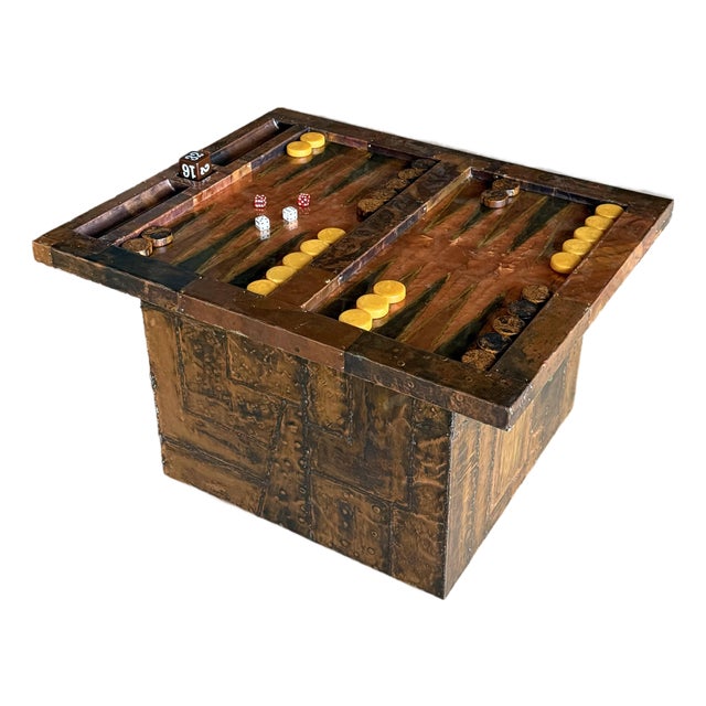 Paul Evans Copper Clad Backgammon Table Studio Made For Sale