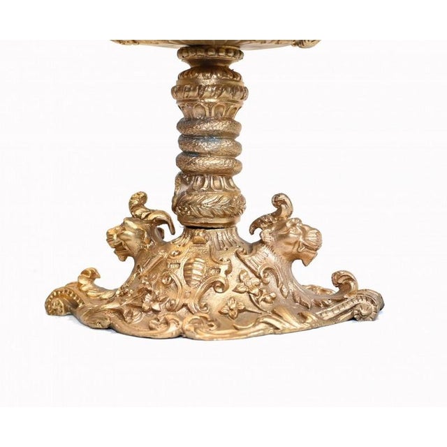 You are viewing a pair of ornate French gilt comports in the Empire manner Look at the quality to the casting with all the...