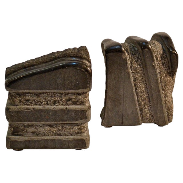 J. Metaho, Abstract Sculptures, 1970s, Granite, Set of 2 For Sale