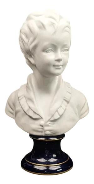 Limoges Porcelain Bust of the Child Alexandre Brongniart after Jean Houdon by Camille Tharaud