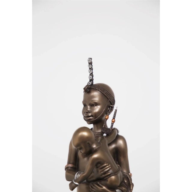 African Statue Mama Africa Masai, Limited Edition, 2004, Resin For Sale - Image 6 of 9