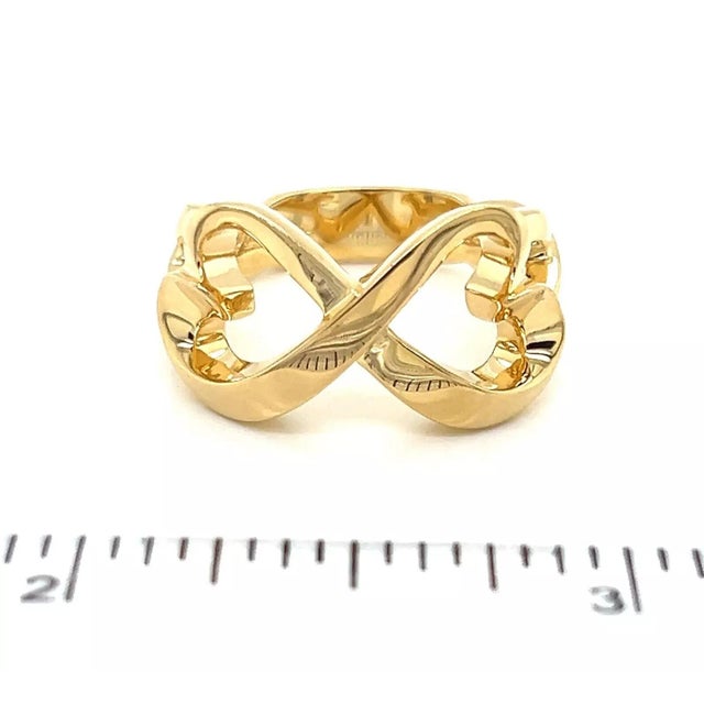 Gold Tiffany & Co. Picasso Infinity 18k Yellow Gold Double Hearts Ring - Size 6.5 For Sale - Image 8 of 8