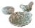 Vintage English Green Transferware Vanity Set by Crown Devon Fieldings, 1940s, Set of 3 For Sale