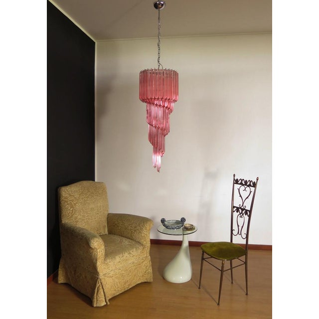 Green Murano Glass Prism Chandelier, 1990s For Sale - Image 8 of 15