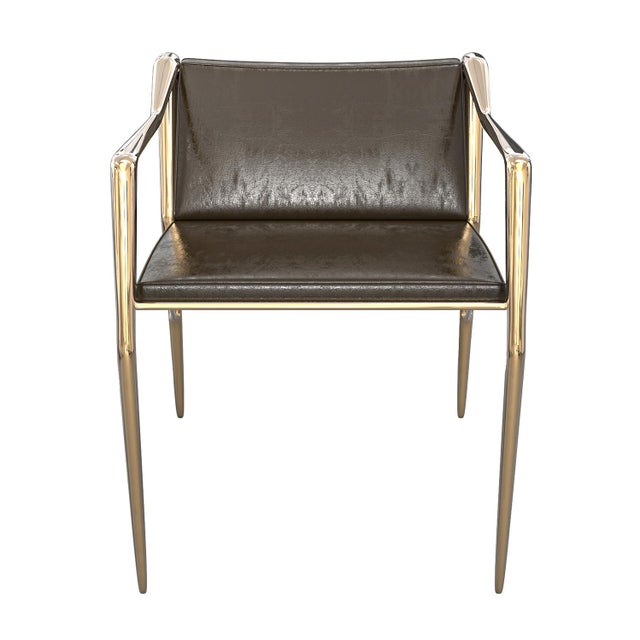 "Inizio" Dining Room Chair with Bronze and Tailor Made Leather Bizimyer Furniture. Unmatched. Unrivalled. Designed by...