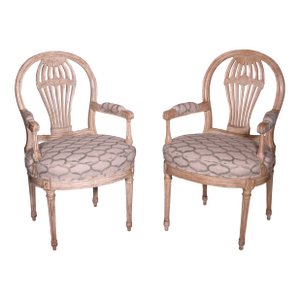 Pair of Directoire Style Painted Armchairs