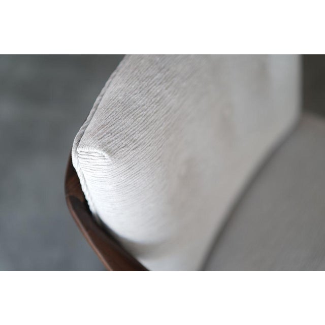 Off-white Set of Walnut Lounge Chairs by Erwin Lambeth, Circa 1950s For Sale - Image 8 of 9