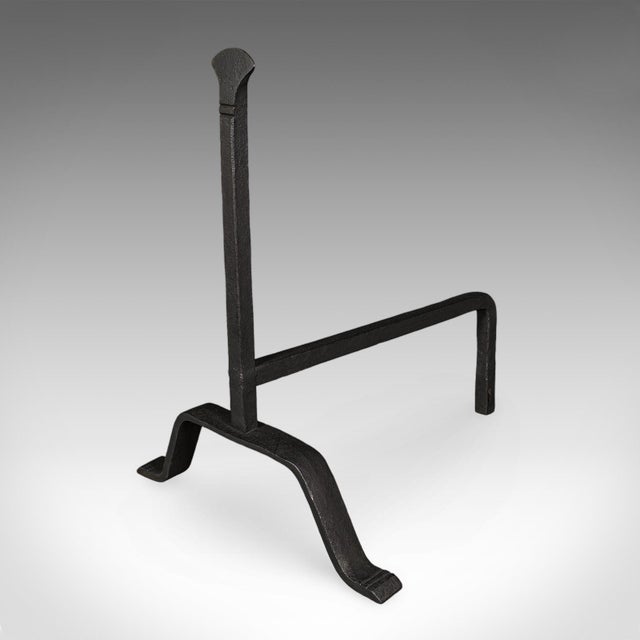 Pair of Antique Fire Dogs, English, Wrought Iron, Fireplace Andiron, Victorian For Sale - Image 4 of 10