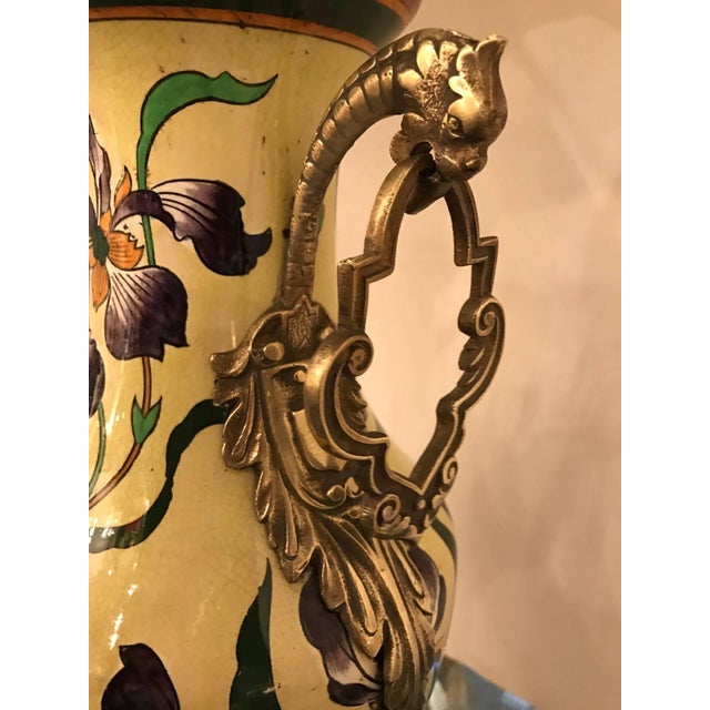 Gold French Hand Painted Table Lamp Late 19th Century For Sale - Image 8 of 9