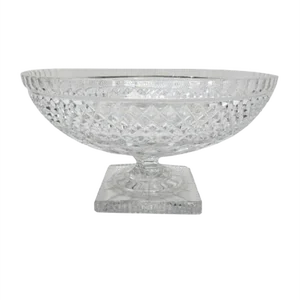 Art Deco Crystal Glass Fruit Bowl with Feet