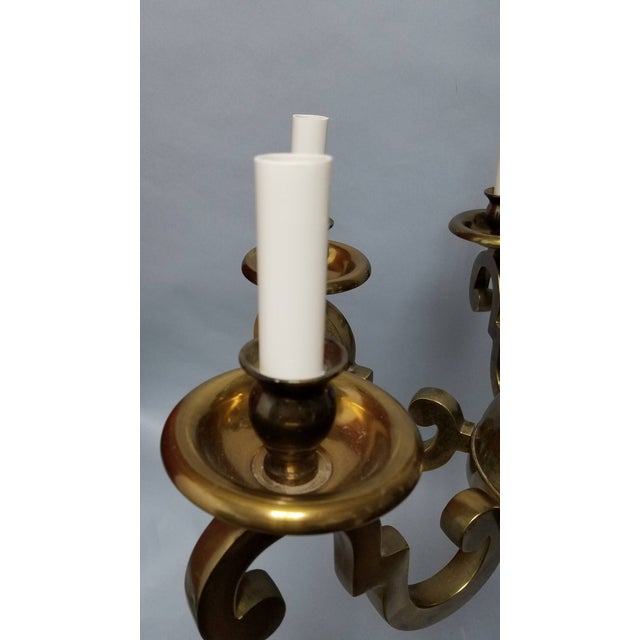 Brass Vintage 1970s Chapman Brass Chandelier For Sale - Image 8 of 11