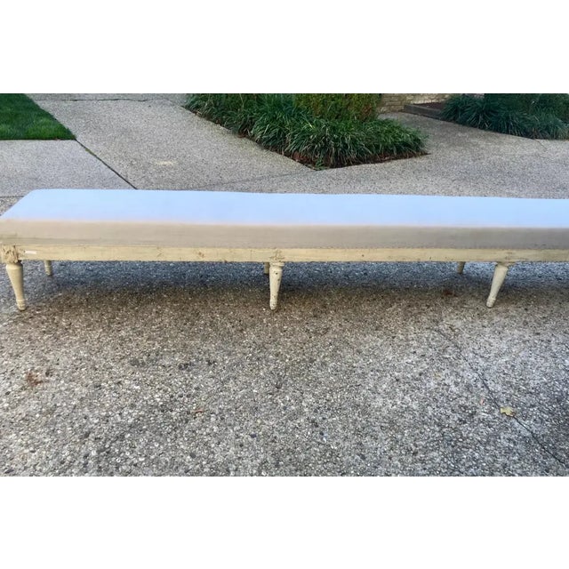 Wood Late 18th Century Gustavian Carved and Painted Bench For Sale - Image 7 of 10