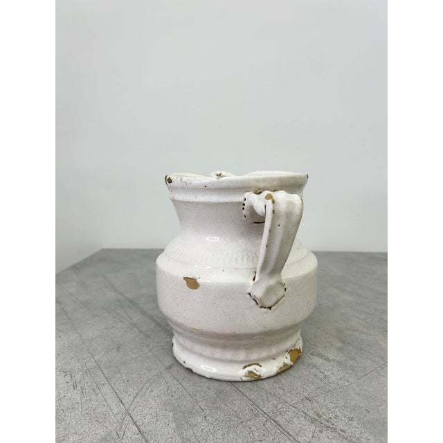 Antique White Pinched Spout Jug For Sale - Image 4 of 12