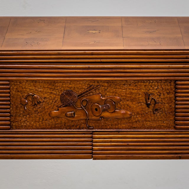 Wood Sewing Cabinet by Luigi Scremin, Italy, 1930s For Sale - Image 7 of 8