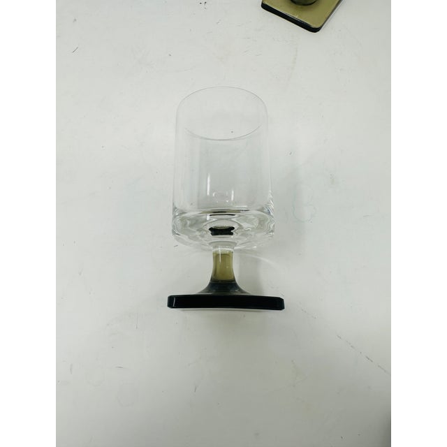 Transparent Rosenthal Berlin Linear Smoke Crystal Stemware - Set of 3 - Design by George Butler Jensen For Sale - Image 8 of 11