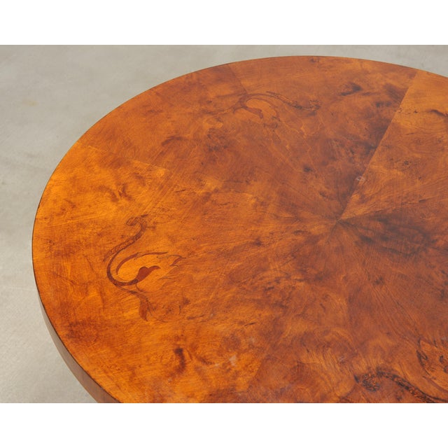 Wood Carrie Bradshaw's Screen Used Burlwood Round Center Table For Sale - Image 7 of 18