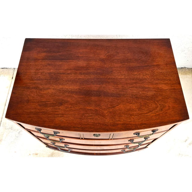 Wood Vintage Century Furniture Georgian Bowfront Chest of Drawers For Sale - Image 7 of 14